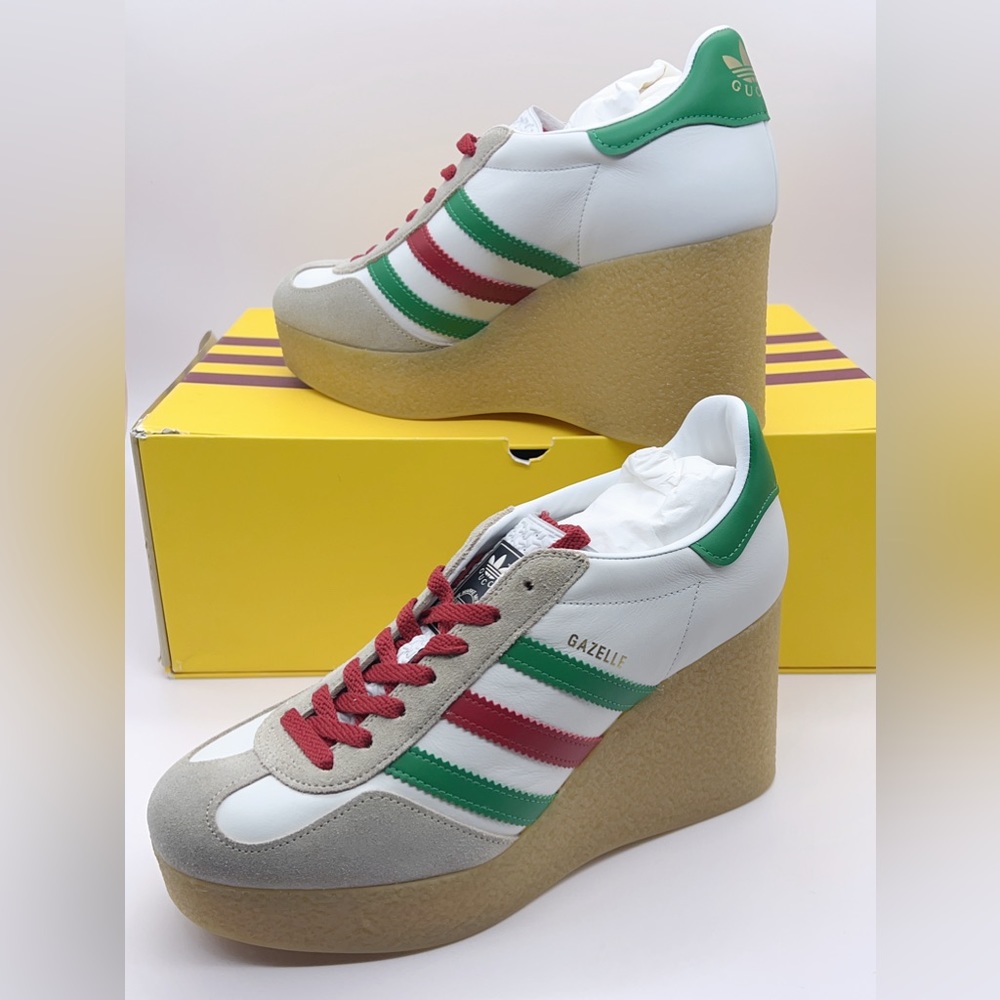 ❌SOLD❌NEW Gucci x Adidas Gazelle Leather Wedge Sneakers Size 39(9), 40(10) - Picture 1 of 12